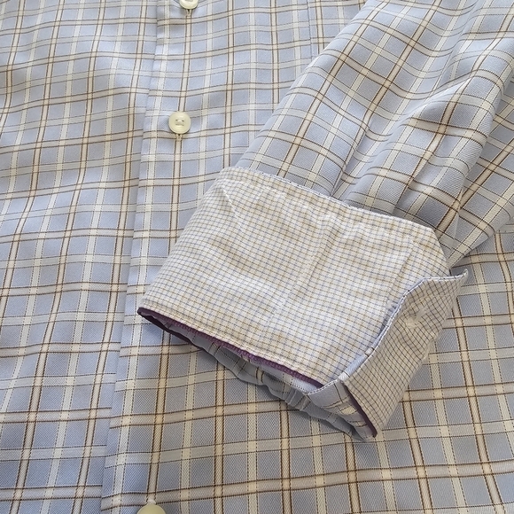 🔵 2 for $40 🔵  EGARA BUTTON DOWN FLIP CUFF PLAID SHIRT - Picture 5 of 10